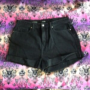 Wild Fable Black Highest Rise Mom Shorts Denim